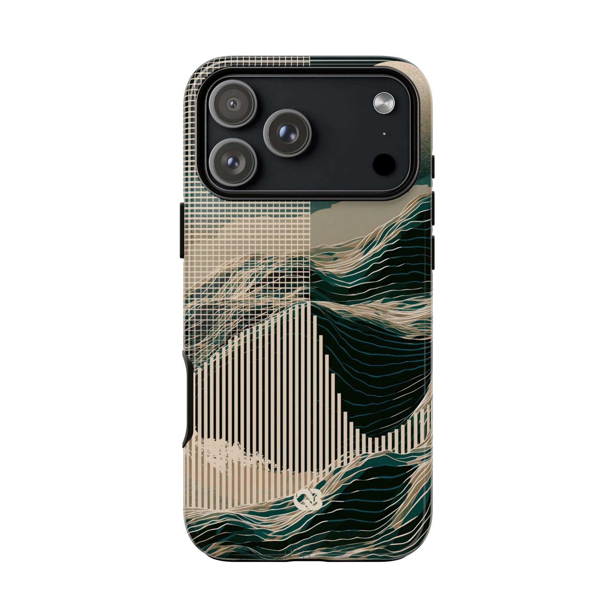 Green Tough Phone Case for iPhone - Lunar Moss Topography