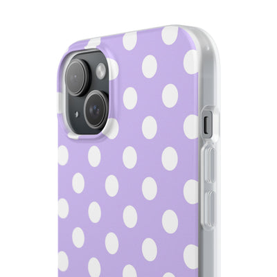 Lavender Polka Grid · Soft Phone Case for iPhone