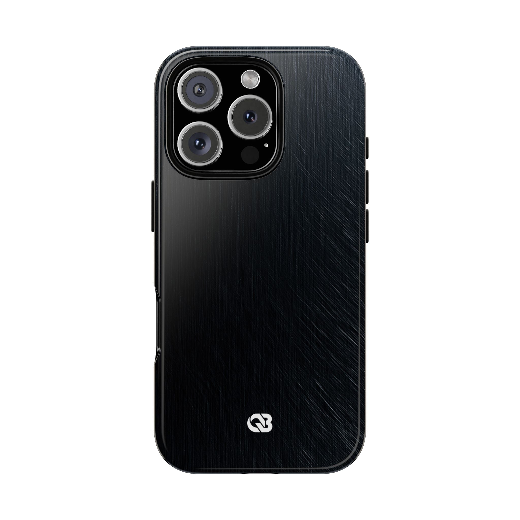 Black Tough Phone Case for iPhone - Midnight Brushed Grain