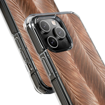 Rose Gold Weave · Clear Impact Magnetic Phone Case for iPhone · Brown
