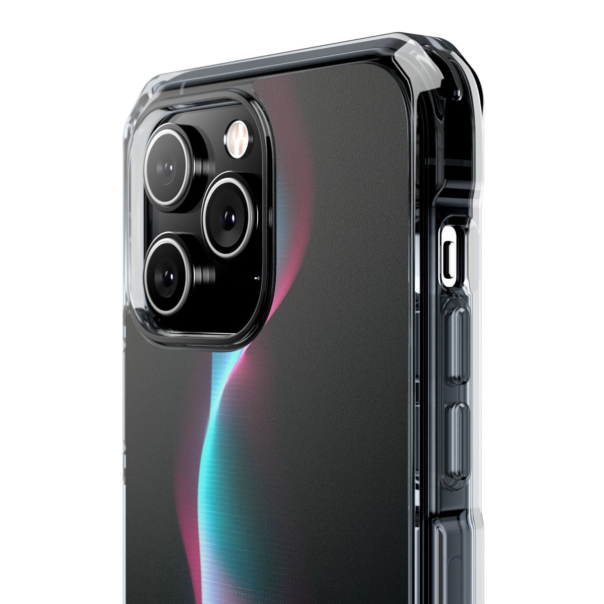 Neon Pixel Flow · Clear Impact Magnetic Phone Case for iPhone · Black