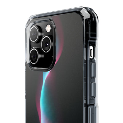 Neon Pixel Flow · Clear Impact Magnetic Phone Case for iPhone · Black