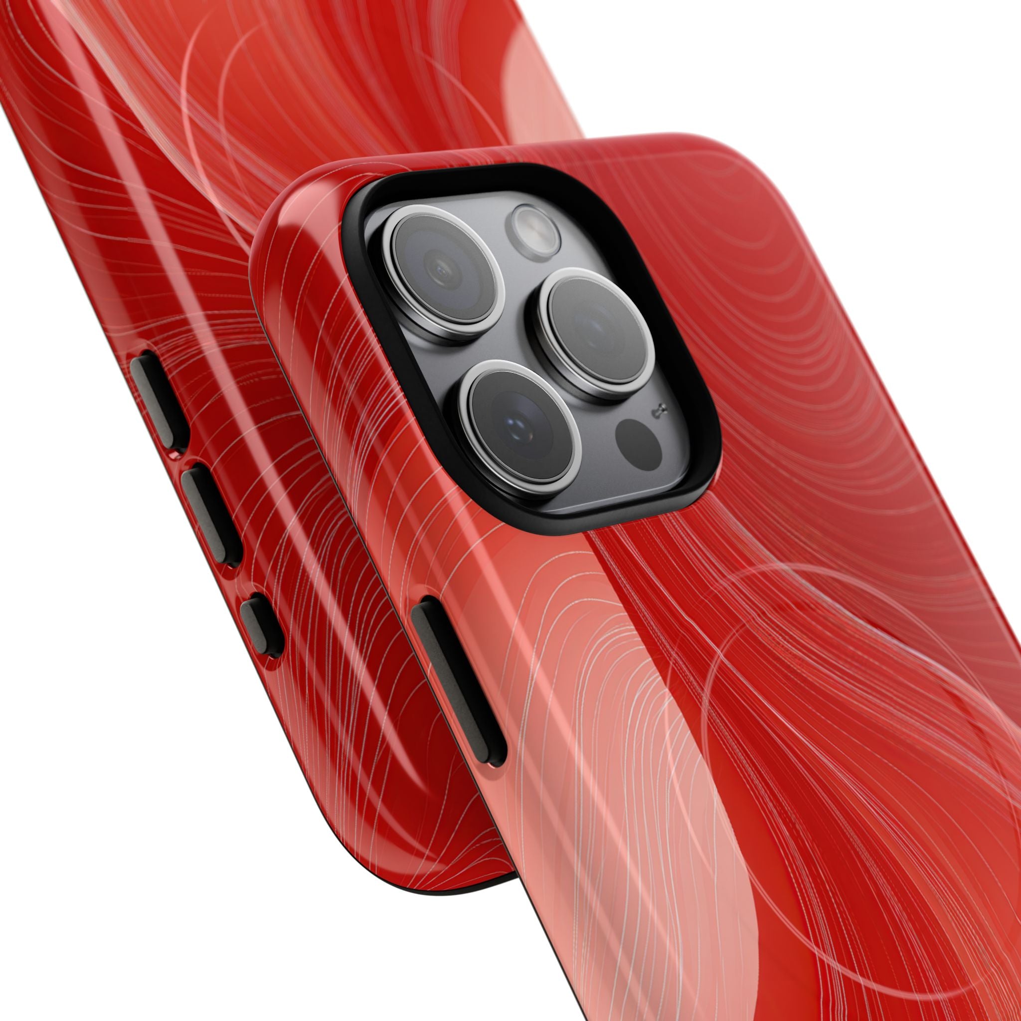 Red Tough 2.0 Magsafe Phone Case for iPhone - Crimson Silk Strands