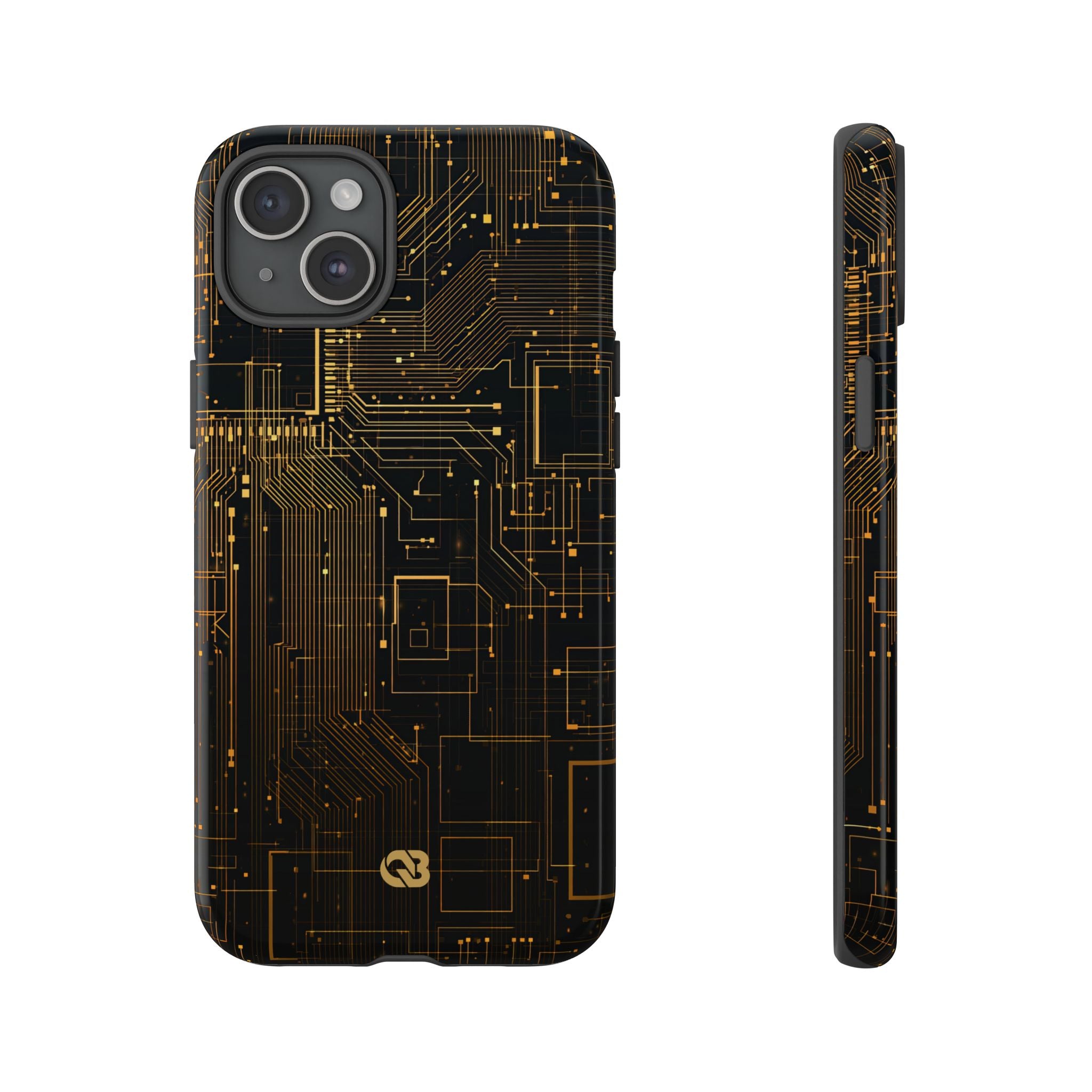 Gold Tough Phone Case for iPhone - Amber Core Mainframe