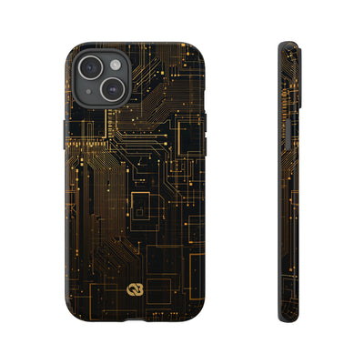Gold Tough Phone Case for iPhone - Amber Core Mainframe