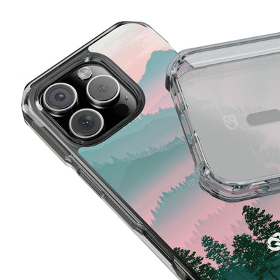 Alpine Horizon · Clear Impact Magnetic Phone Case for iPhone ·  Green