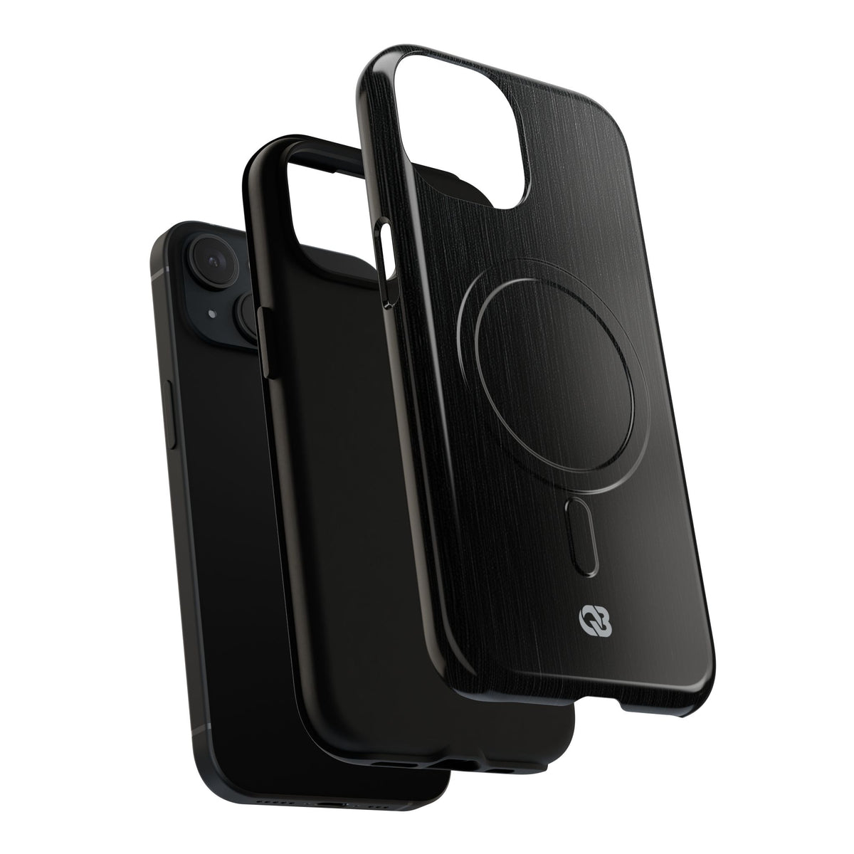 Obsidian Brushed Steel · Tough 2.0 Magnetic Phone Case for iPhone · Black
