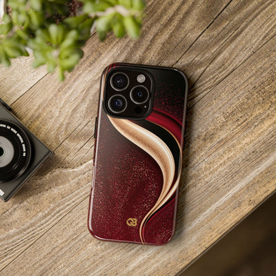 Gilded Crimson Flow · Tough Phone Case for iPhone · Red