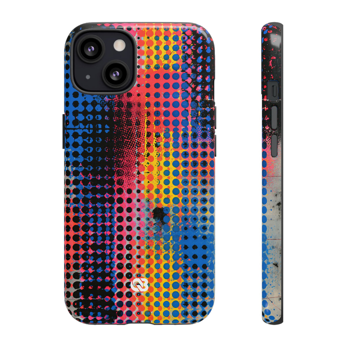 Chromatic Halftone Grid · Tough Phone Case for iPhone · Blue