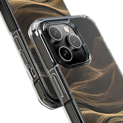 Black Impact MagSafe Phone Case for iPhone - Copper Topo Ridge