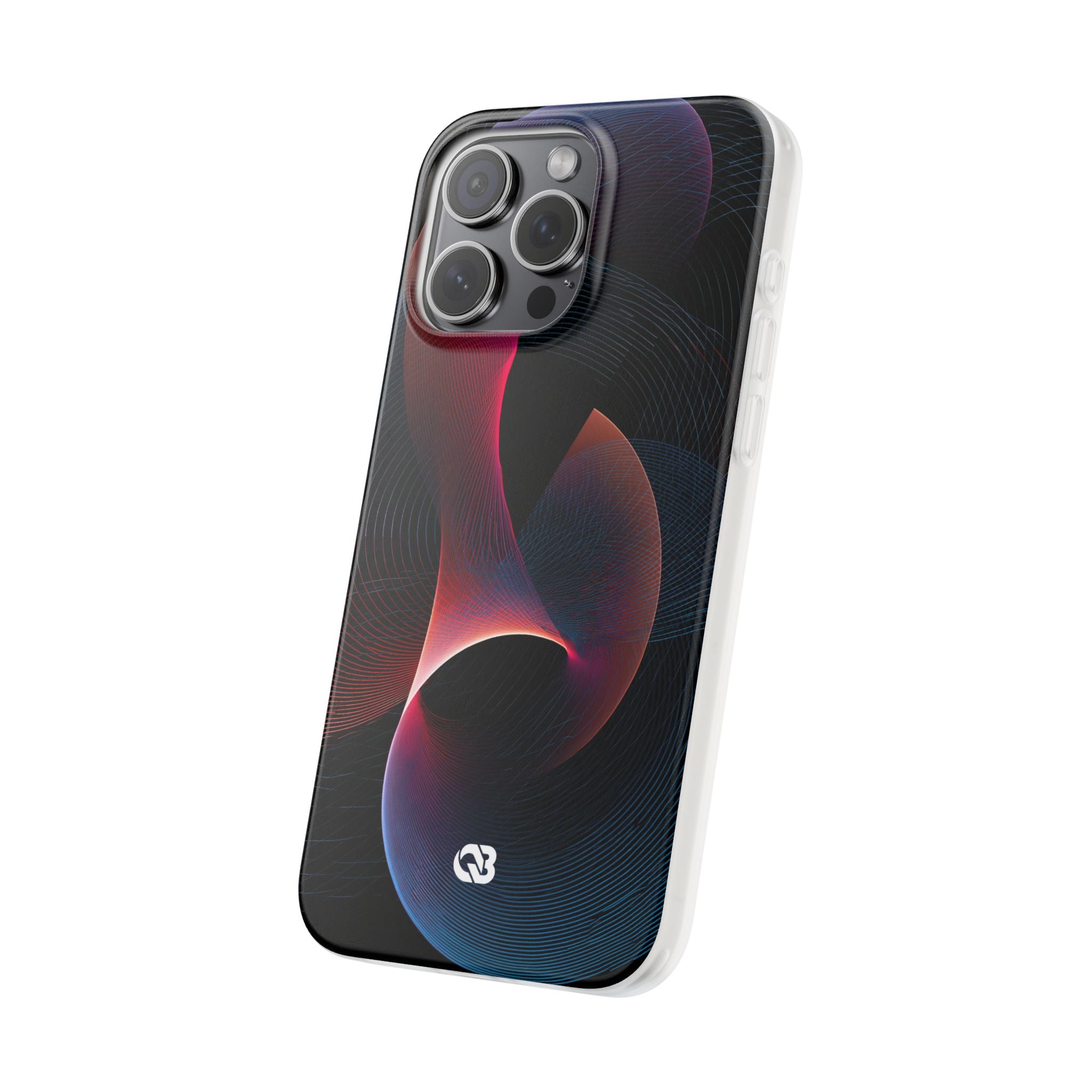 Black Lite Phone Case for iPhone - Cobalt Crimson Flux