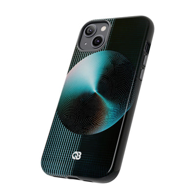 Blue Tough Phone Case for iPhone - Cyan Vector Sphere