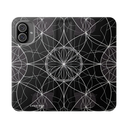 Witte Mandala Stralings - iPhone 16 Plus Case - Portemonnee