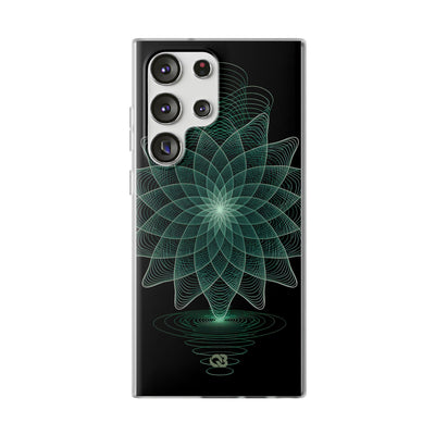 Green Lite Phone Case for Samsung - Cyan Signal Bloom