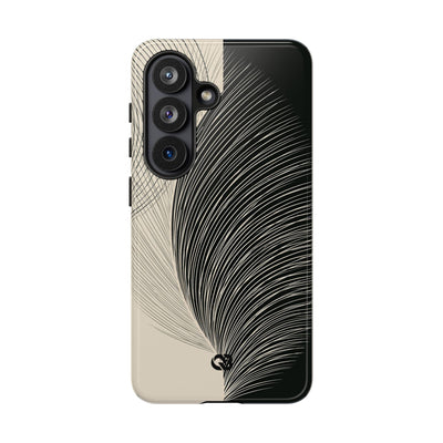 Beige Tough Phone Case for Samsung - Obsidian Cream Plume