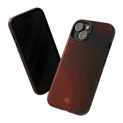 Red Tough Phone Case for iPhone - Terracotta Nerve Map