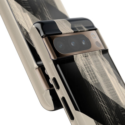 Beige Tough Phone Case for Google Pixel - Monolith Urban Grid