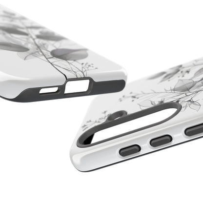 Veined Leaves Gray Samsung S25 Case - Tough