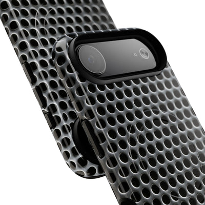 Brushed Perforated Steel · Tough 2.0 Magnetic Phone Case for iPhone · Silver