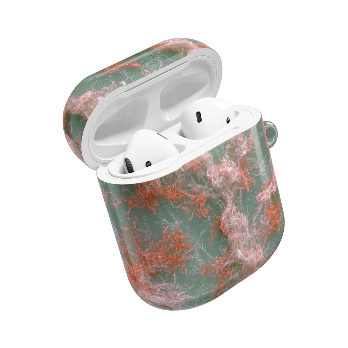 Coral Pixel Matrix · Hard Case for AirPods & AirPods Pro · Green
