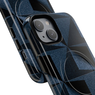 Blue Tough 2.0 Magsafe Phone Case for iPhone - Indigo Basalt Facets