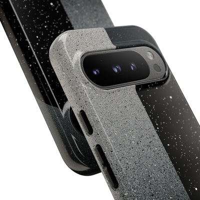 Black Tough Phone Case for Google Pixel - Lunar Static Orbit