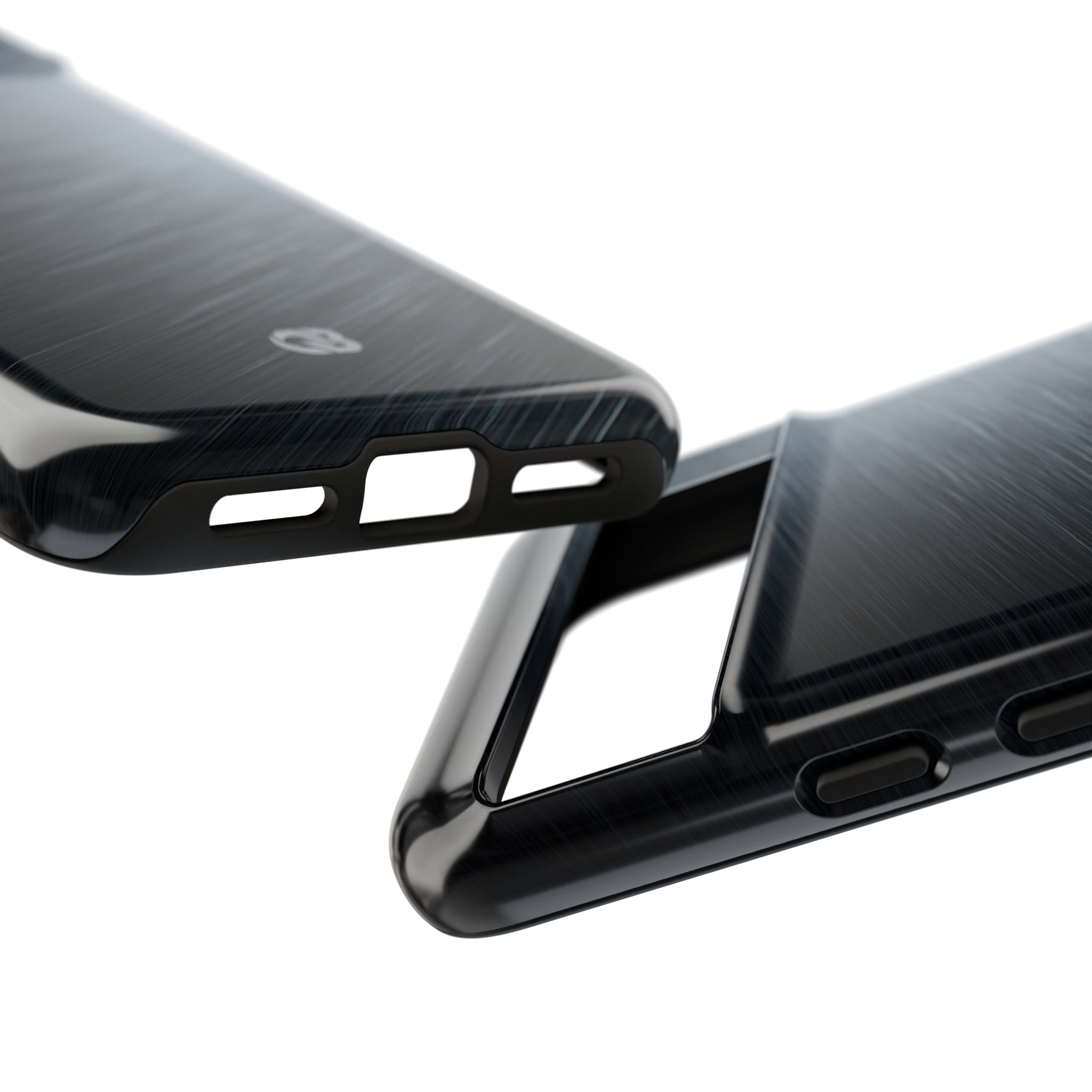 Grey Tough Phone Case for Google Pixel - Charcoal Brushed Steel