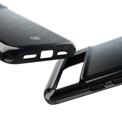 Grey Tough Phone Case for Google Pixel - Charcoal Brushed Steel