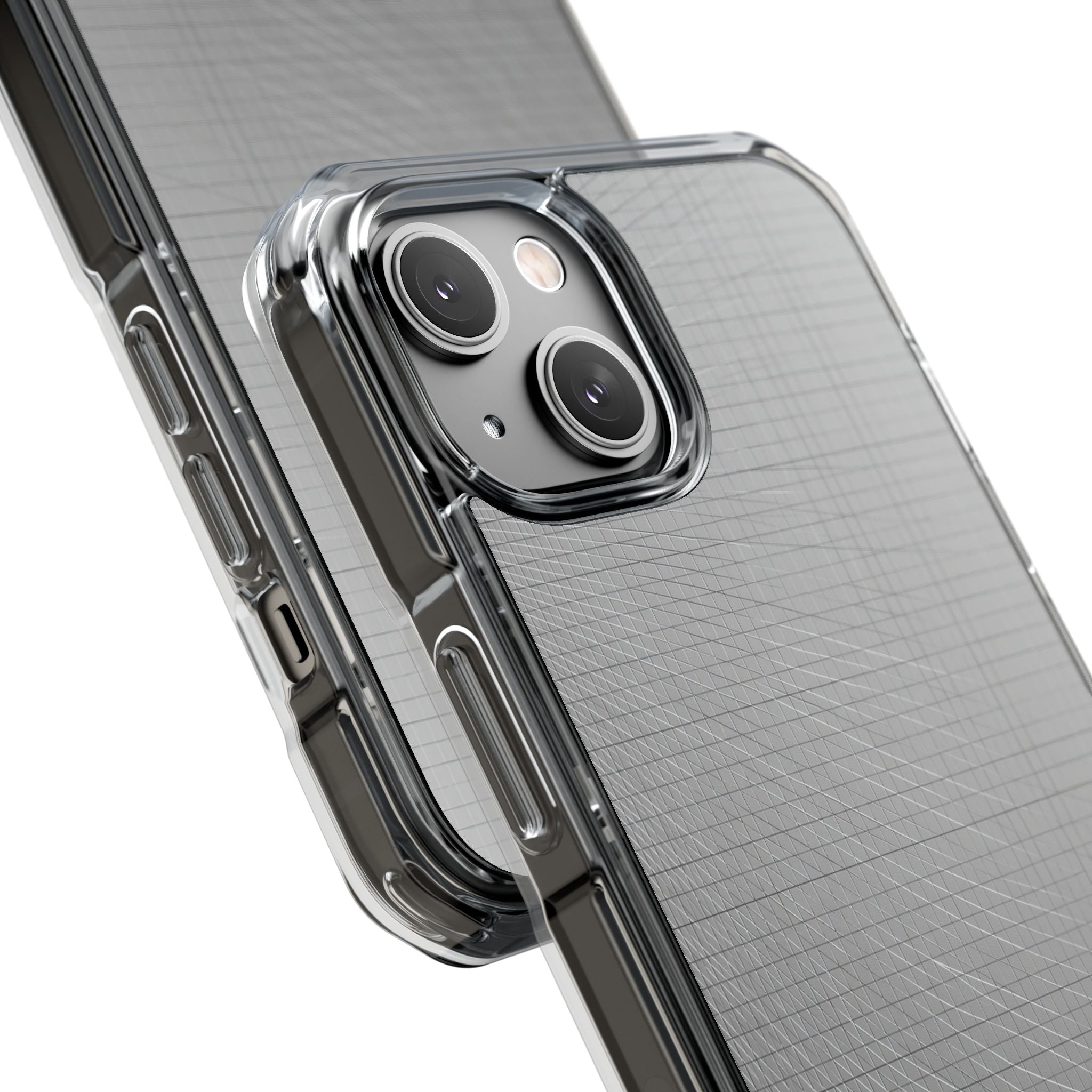 Grey Impact MagSafe Phone Case for iPhone - Chrome Mesh Warp