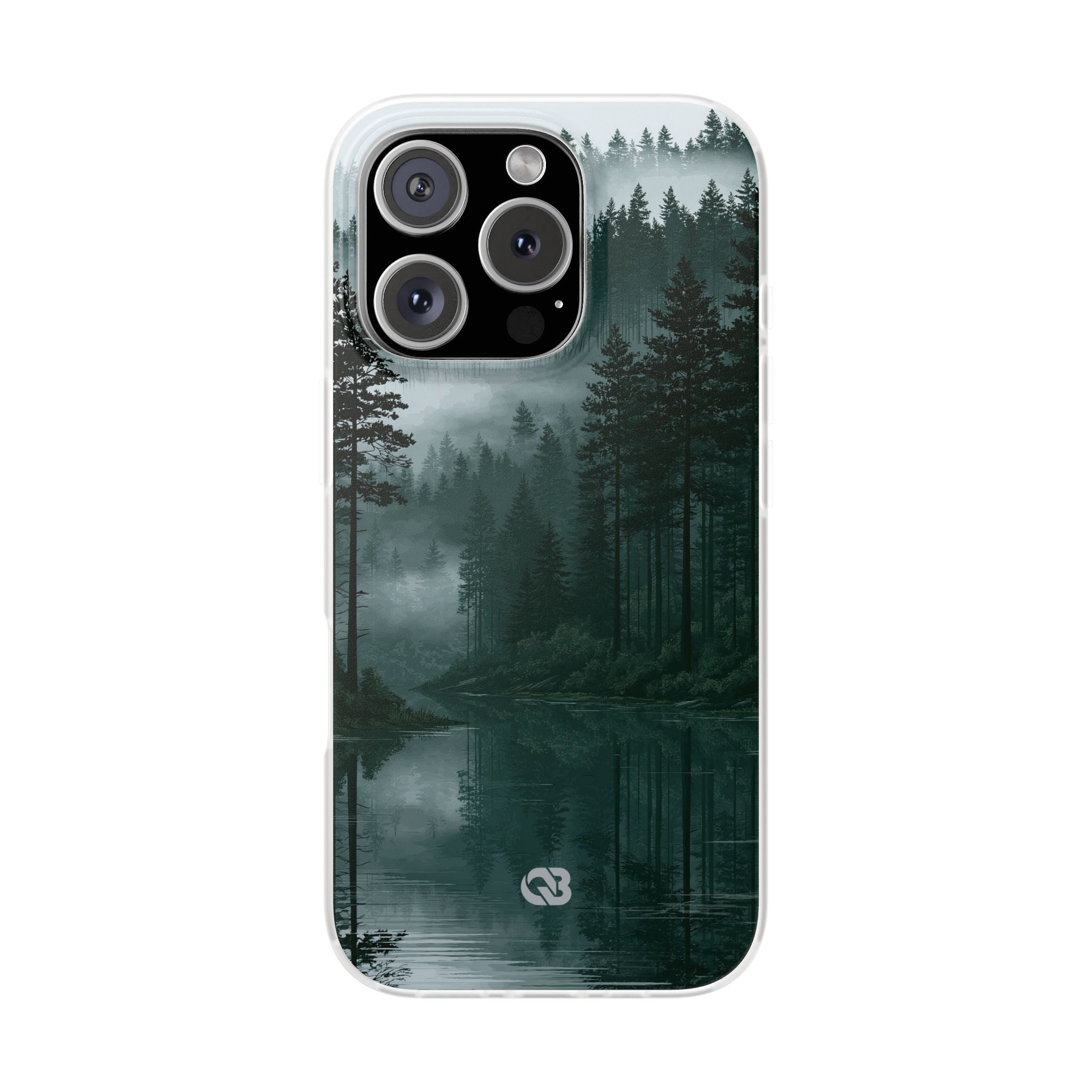 Green Lite Phone Case for iPhone - Misty Evergreen Mirror