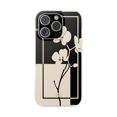Beige Lite Phone Case for iPhone - Nocturnal Orchid Frame