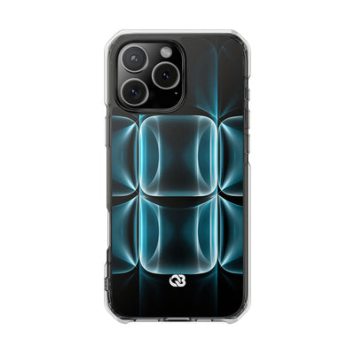 Cyan Core Matrix · Clear Impact Magnetic Phone Case for iPhone · Blue