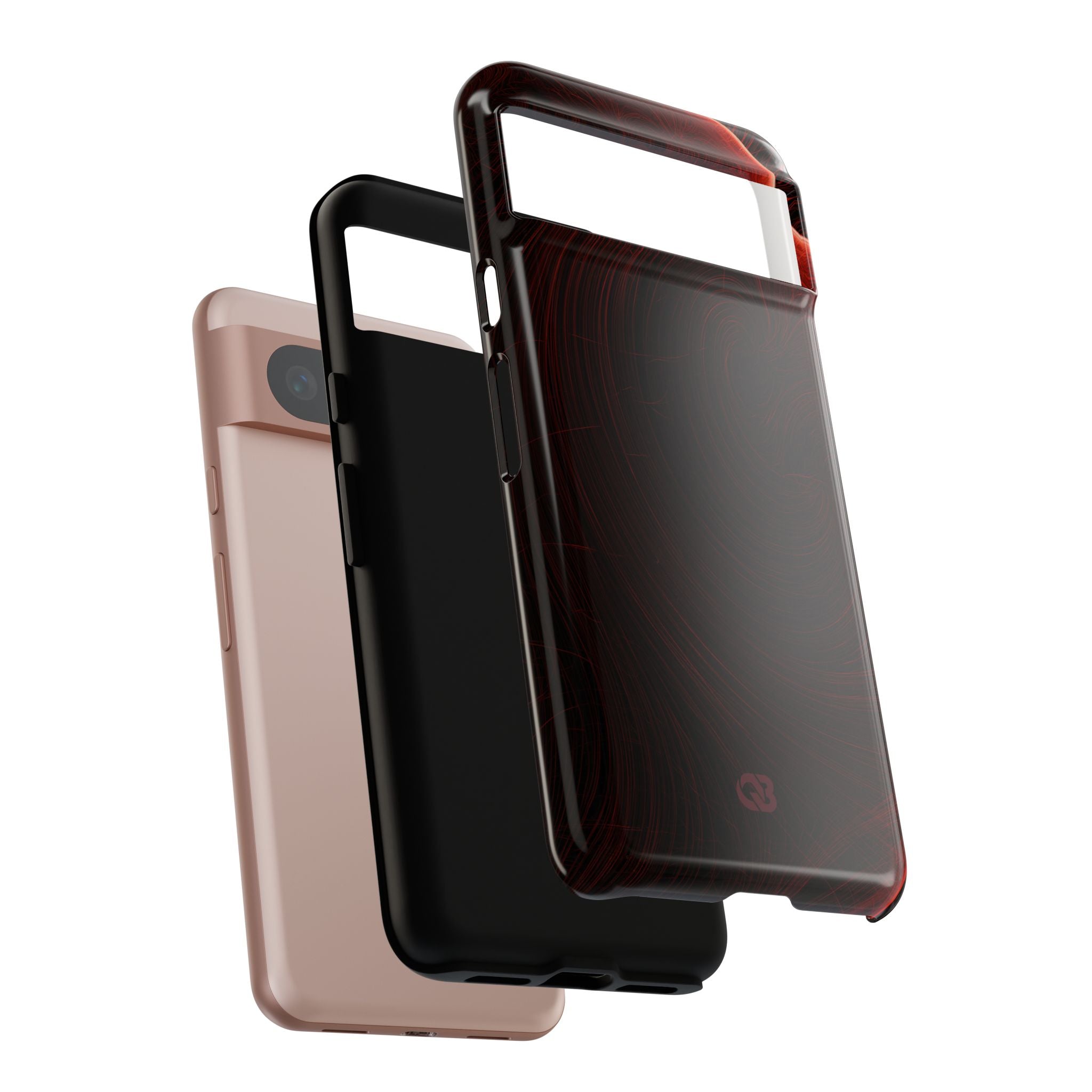 Red Tough Phone Case for Google Pixel - Crimson Flare Flux