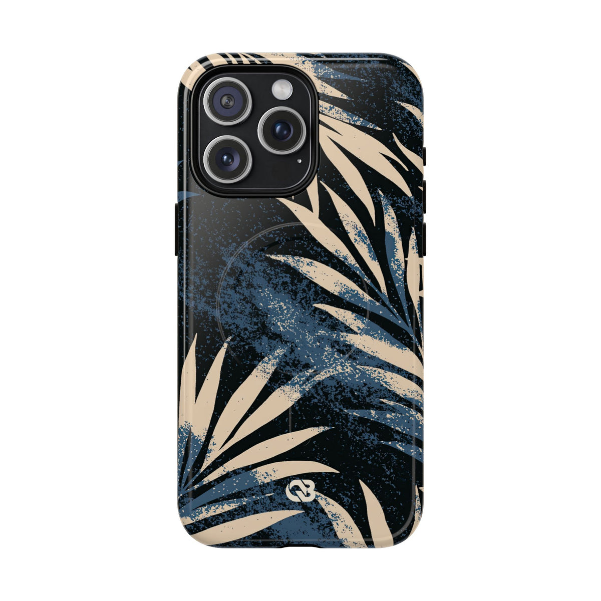 Blue Tough 2.0 Magsafe Phone Case for iPhone - Indigo Sandstone Palm