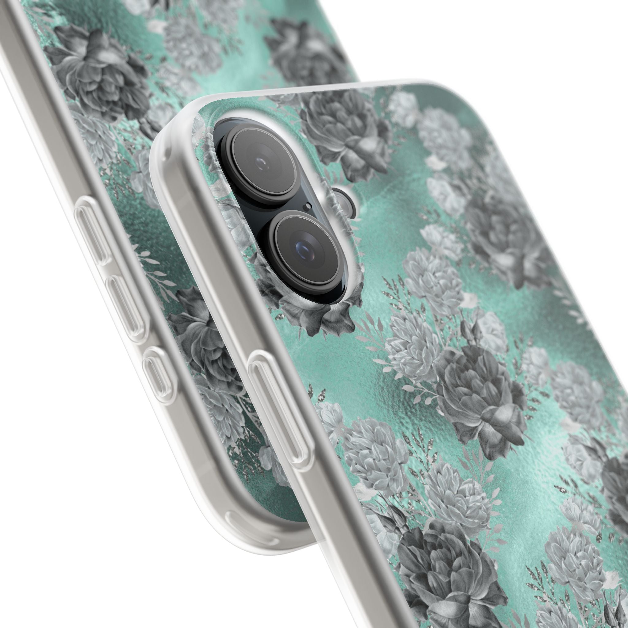 Frost Mint Floral · Soft Coque de téléphone pour iPhone