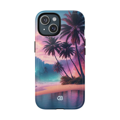 Neon Shore Palms · Tough+ Handyhülle für iPhone · Magsafe