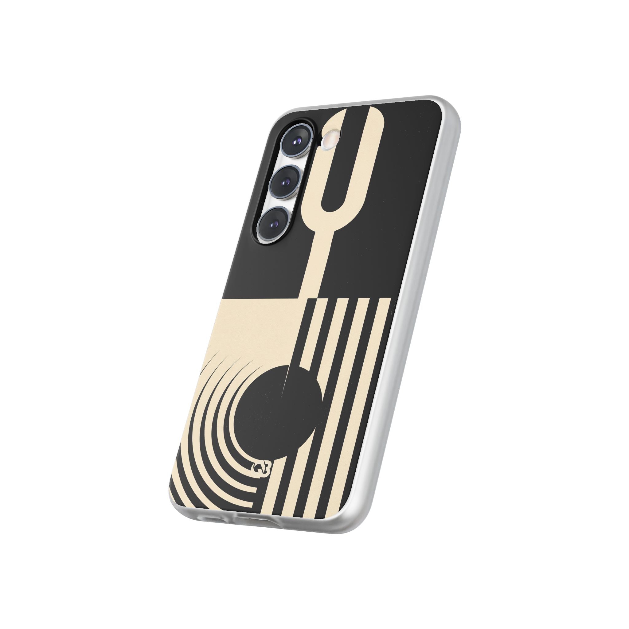 Black Lite Phone Case for Samsung - Ivory Signal Grid
