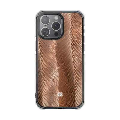 Rose Gold Weave · Clear Impact Magnetic Phone Case for iPhone · Brown