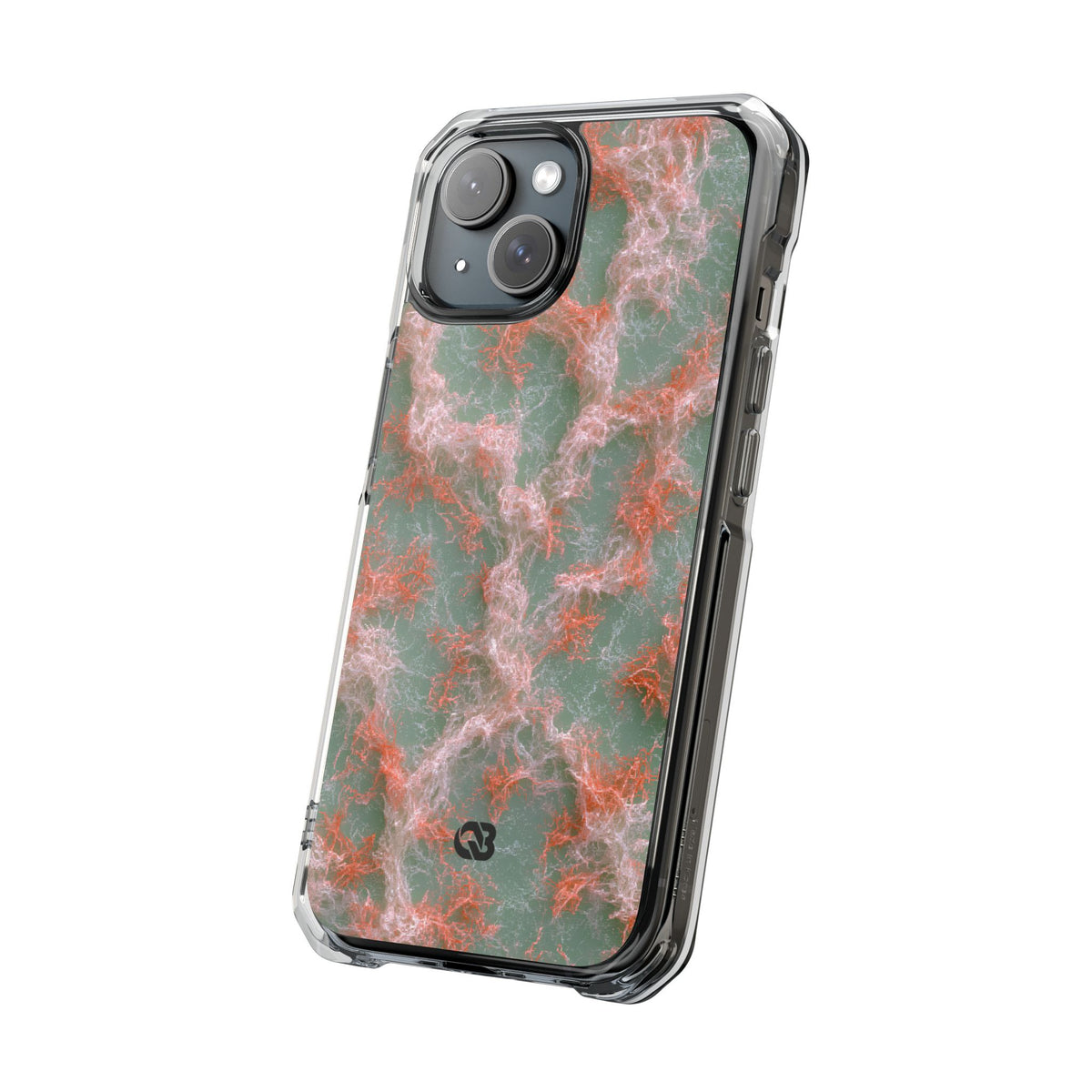 Coral Pixel Matrix · Clear Impact Magnetic Phone Case for iPhone · Green