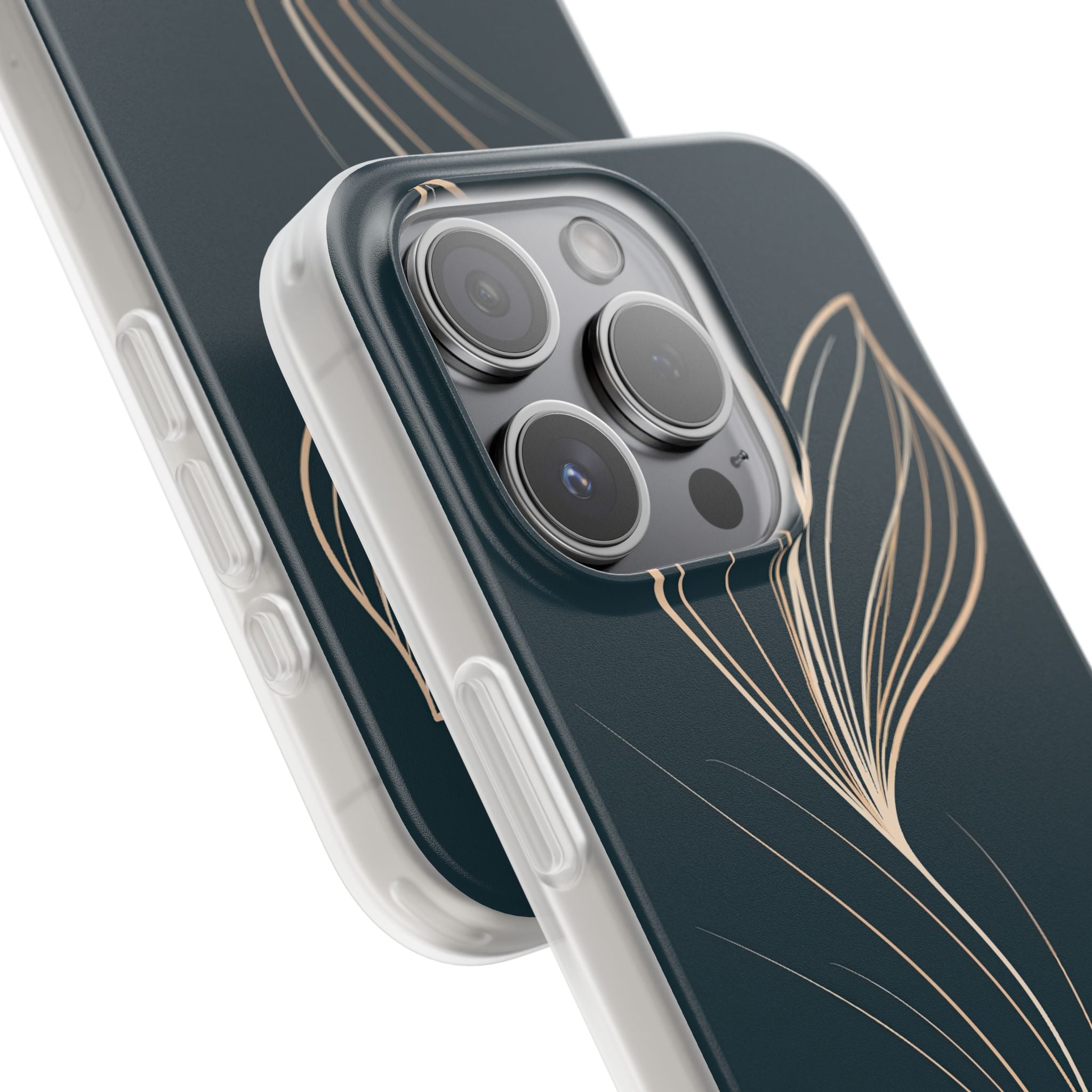 Teal Lite Phone Case for iPhone - Sandstone Silk Flora