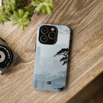 Grey Tough Phone Case for iPhone - Steel Slate Zen