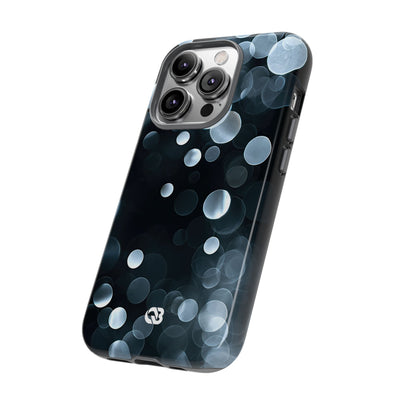 Black Tough Phone Case for iPhone - Silver Orbit Glow