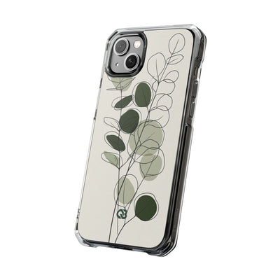 Eucalyptus Foliage Study · Clear Impact Magnetic Phone Case for iPhone ·  Green