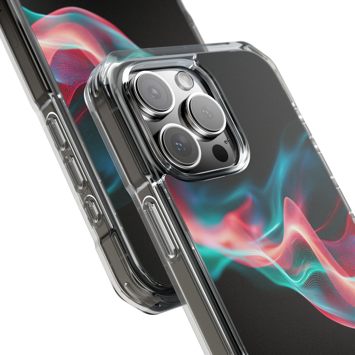 Digital Frequency · Clear Impact Magnetic Phone Case for iPhone · Black