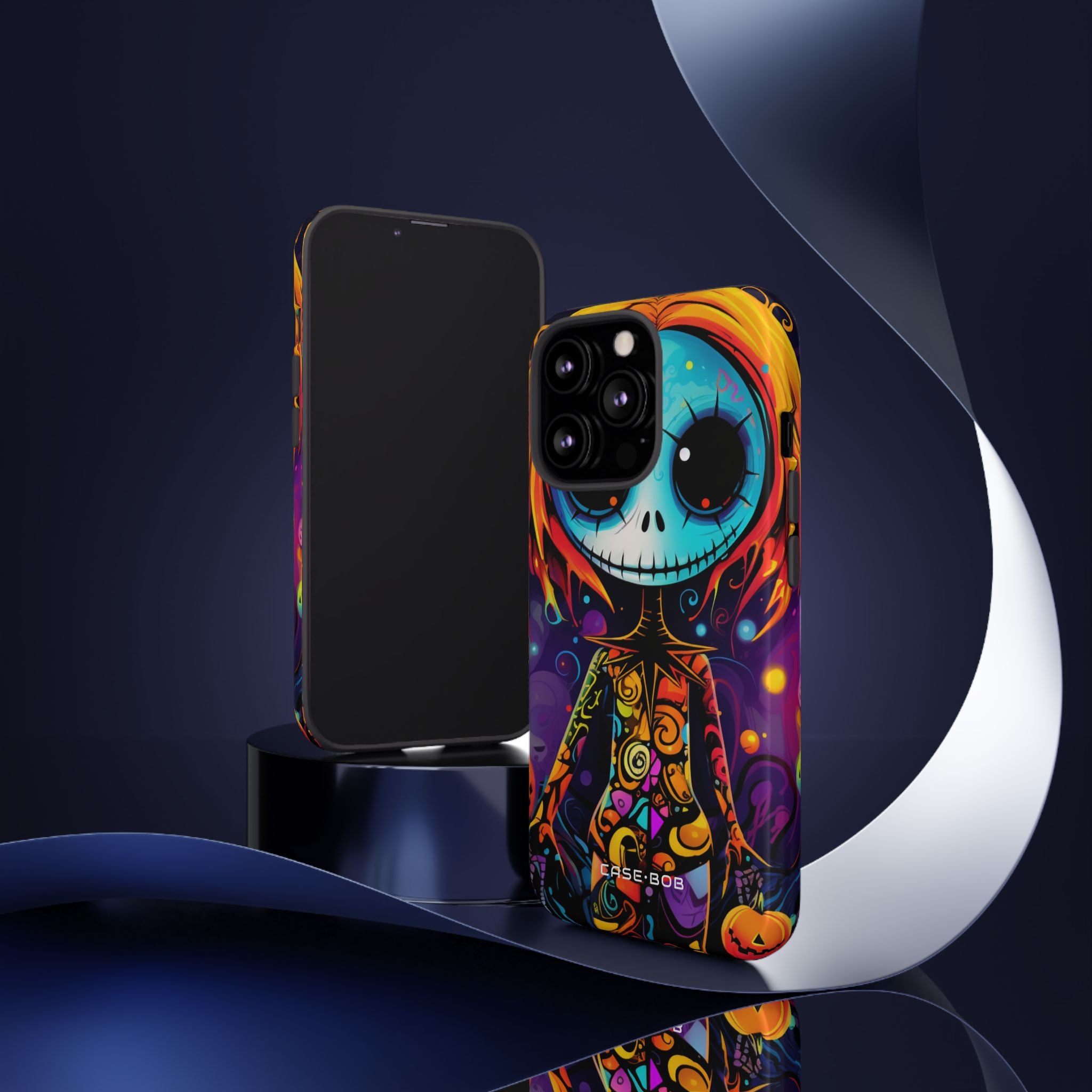 Blue Skull Swirl iPhone 13 Pro Case - Tough - CASE•BOB