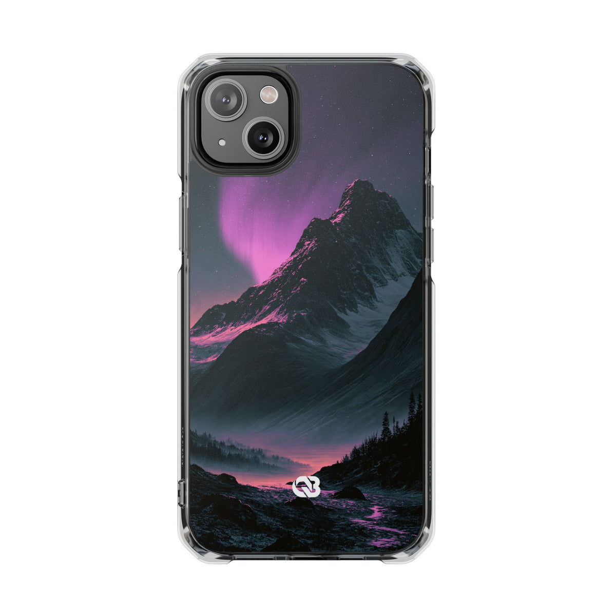 Arctic Aurora Summit · Clear Impact Magnetic Phone Case for iPhone · Black