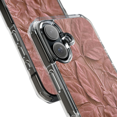 Blush Rose Relief · Clear Impact Magnetic Phone Case for iPhone · Pink
