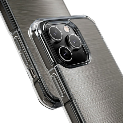 Grey Impact MagSafe Phone Case for iPhone - Brushed Industrial Steel