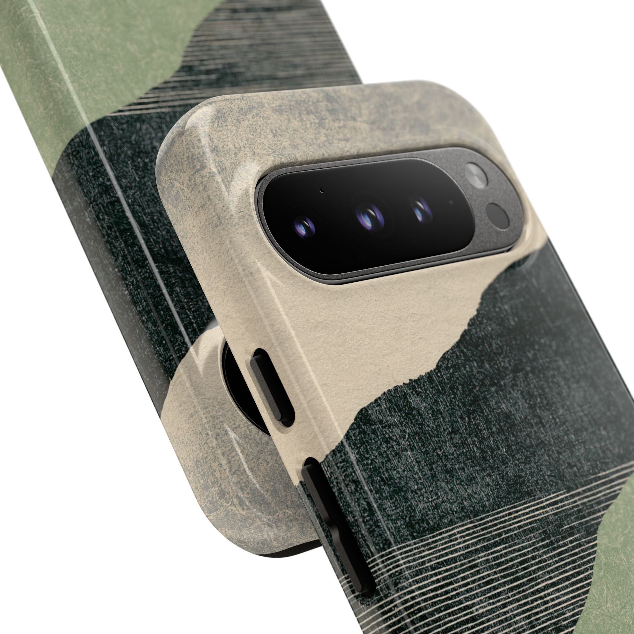 Green Tough Phone Case for Google Pixel - Moss Ridge Grain
