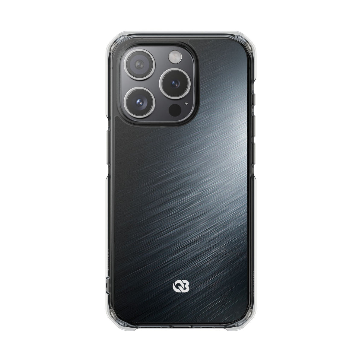 Brushed Obsidian Steel · Clear Impact Magnetic Phone Case for iPhone ·  Grey